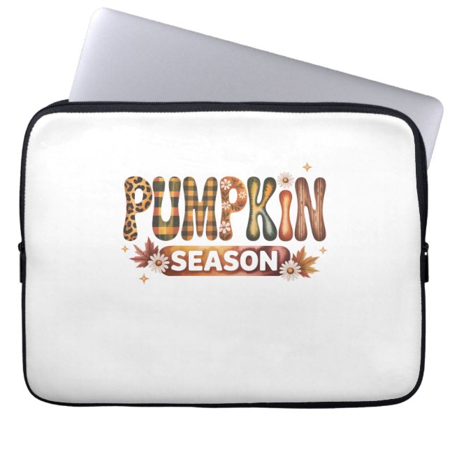 Pumpkin Season Fall Boho Laptop Sleeve (Front)