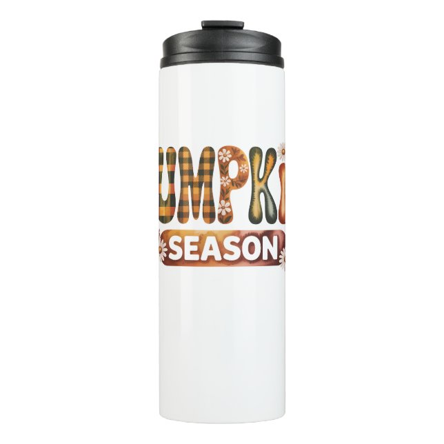 Pumpkin Season Fall Boho Thermal Tumbler (Front)