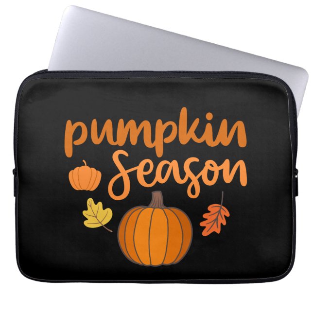 Pumpkin Season Fall Laptop Sleeve (Front)