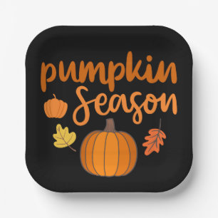 Pumpkin Season Fall Paper Plate