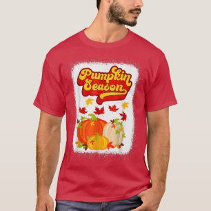 Pumpkin season hello fall autumn color leaves and T-Shirt