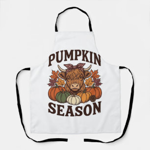 Pumpkin Season Highland Cow Vintage Fall Shirt_1 Apron