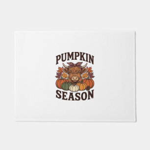 Pumpkin Season Highland Cow Vintage Fall Shirt_1 Doormat