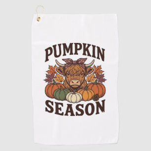 Pumpkin Season Highland Cow Vintage Fall Shirt_1 Golf Towel
