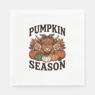 Pumpkin Season Highland Cow Vintage Fall Shirt_1 Napkin