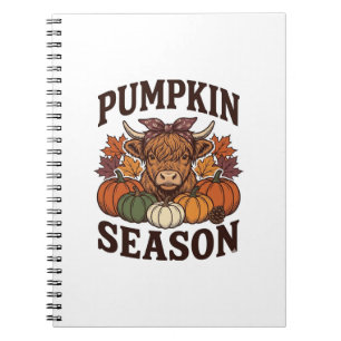 Pumpkin Season Highland Cow Vintage Fall Shirt_1 Notebook