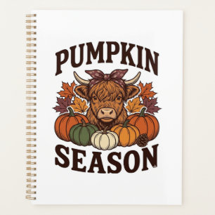 Pumpkin Season Highland Cow Vintage Fall Shirt_1 Planner