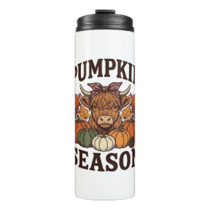 Pumpkin Season Highland Cow Vintage Fall Shirt_1 Thermal Tumbler