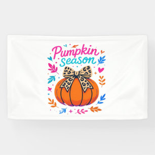 Pumpkin Season Leopard Bow Design – Cute Fall Aest Banner