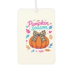 Pumpkin Season Leopard Bow Design � Cute Fall Aest Car Air Freshener