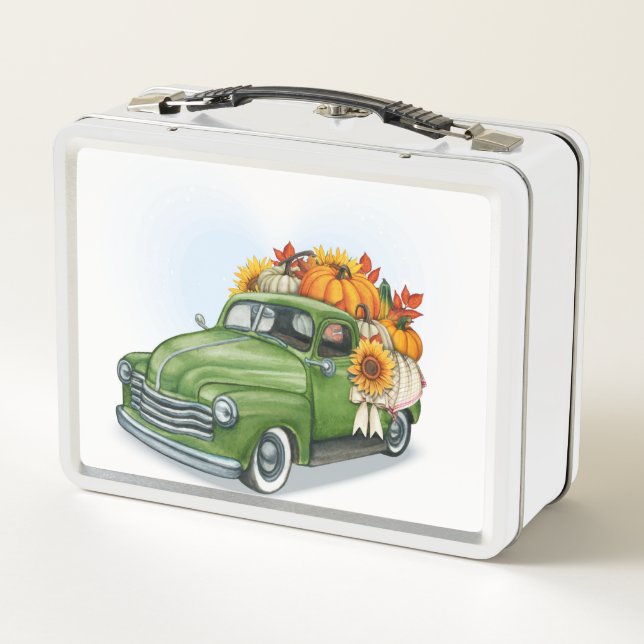 Pumpkin Season Metal Lunch Box (Back)
