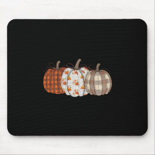 Pumpkin Season Patchwork Thanksgiving Autumn Fall Mouse Mat