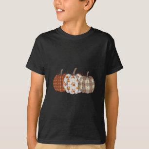 Pumpkin Season Patchwork Thanksgiving Autumn Fall T-Shirt