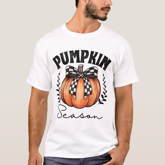 Pumpkin Season Retro Halloween Fall Vibe T-Shirt (Front)