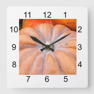 Pumpkin Season Square Wall Clock