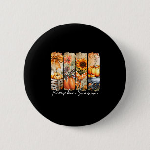 Pumpkin Season Sunflower Thanksgiving Autumn Fall 6 Cm Round Badge