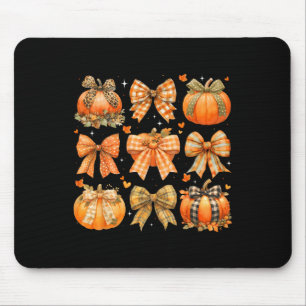 Pumpkin Season Thanksgiving Coquette Bow Autumn Fa Mouse Mat