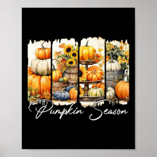 Pumpkin Season Thanksgiving Fall Vibes Autumn Farm Poster