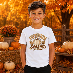 Pumpkin Season Vintage Varsity Patch Design Unisex T-Shirt