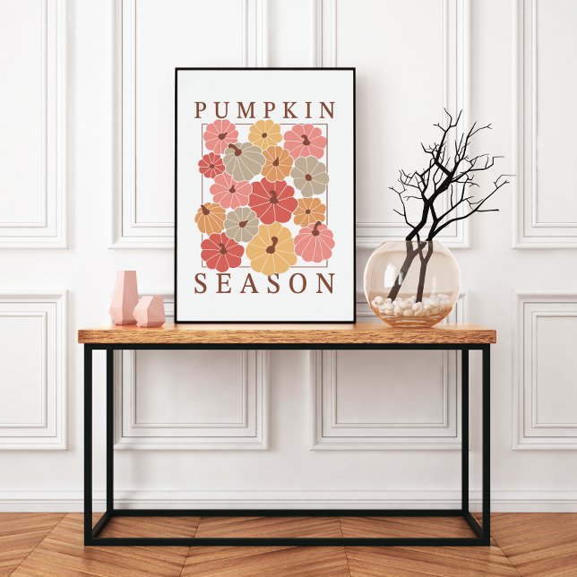 Pumpkin Season Whimsical unframed  Poster (Classy yet fun home decor for the fall holiday seasons.)