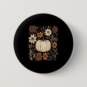 Pumpkin Season Wildflower Thanksgiving Autumn Fall 6 Cm Round Badge