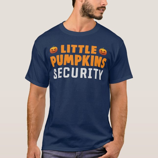 Pumpkin Security Adult Halloween Costume For Trick T-Shirt (Front)