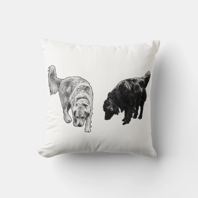 Pumpkin-Shadow Dots — Retriever Duo Cushion (Front)