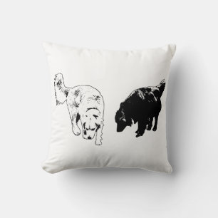 Pumpkin-Shadow Silhouettes — Retriever Duo Cushion