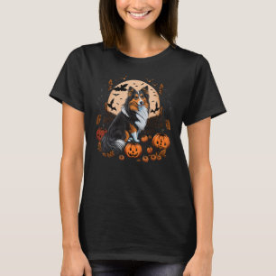 Pumpkin Shetland Sheepdog costume on Sheltie Hallo T-Shirt