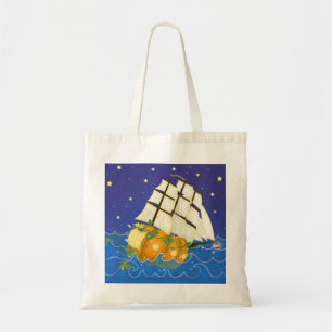 Pumpkin Ship at Sea Cinderella Fairytale Tote Bag