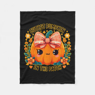 Pumpkin Shirt Girls Thanksgiving Halloween Pumpkin Fleece Blanket