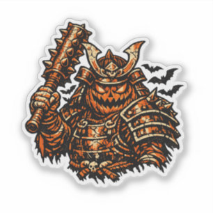 Pumpkin Shogun — Halloween Samurai Warrior Vintage