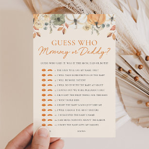 Pumpkin Shower Guess Who Mummy or Daddy Game