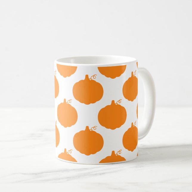 Pumpkin Silhouette Pattern Coffee Mug (Front Right)