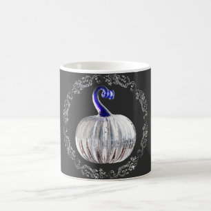 Pumpkin silver grey blue fall elegant  coffee mug