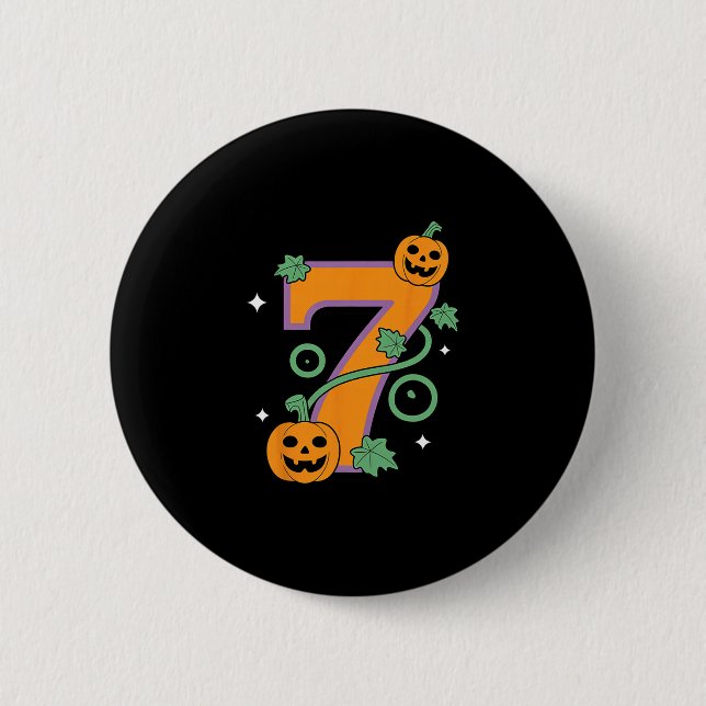 Pumpkin Six Seven 67 Matching 7 Halloween Couple  6 Cm Round Badge (Front)
