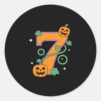 Pumpkin Six Seven 67 Matching 7 Halloween Couple  Classic Round Sticker