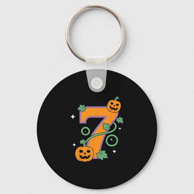 Pumpkin Six Seven 67 Matching 7 Halloween Couple  Key Ring (Front)