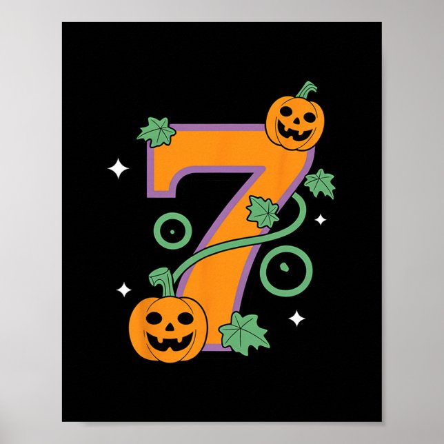 Pumpkin Six Seven 67 Matching 7 Halloween Couple  Poster (Front)