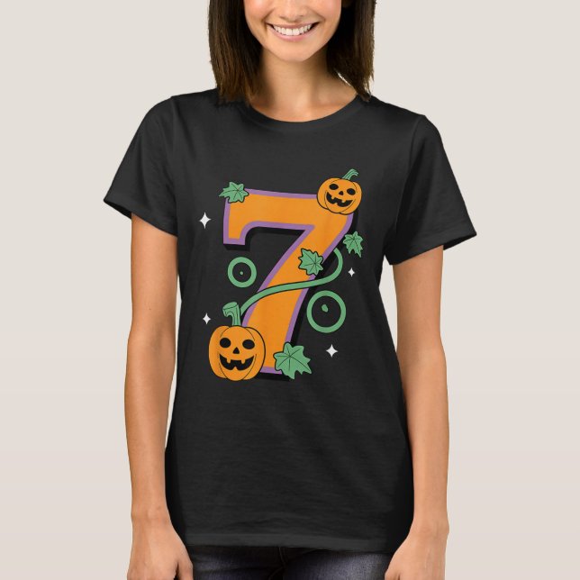 Pumpkin Six Seven 67 Matching 7 Halloween Couple  T-Shirt (Front)