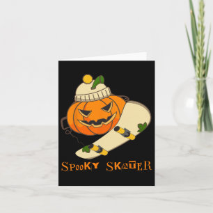 Pumpkin Skateboard Halloween Costume Fun Skateboar Card