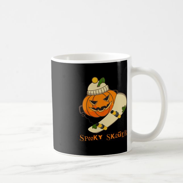 Pumpkin Skateboard Halloween Costume Fun Skateboar Coffee Mug (Right)