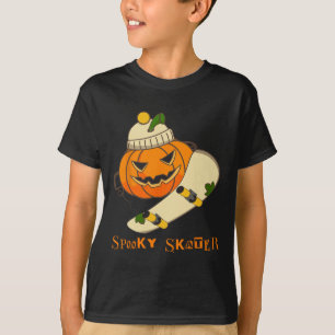 Pumpkin Skateboard Halloween Costume Funny Skatebo T-Shirt