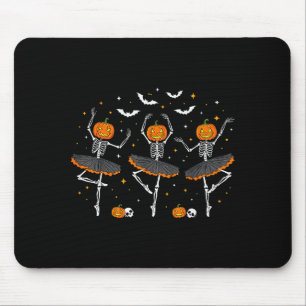 Pumpkin Skeleton Ballerinas Ballet Dance Girls Hal Mouse Mat