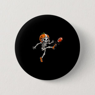 Pumpkin skeleton football halloween costume boys 6 cm round badge