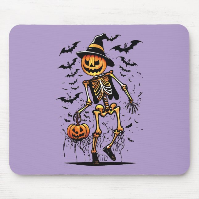 Pumpkin Skeleton Halloween Art  Mouse Mat (Front)