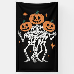 Pumpkin Skeleton Halloween Pumpkin Spooky Season  Banner