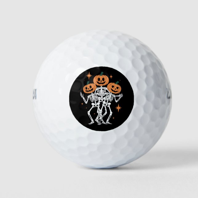 Pumpkin Skeleton Halloween Pumpkin Spooky Season  Golf Balls (Front)