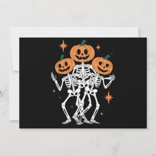 Pumpkin Skeleton Halloween Pumpkin Spooky Season  Invitation
