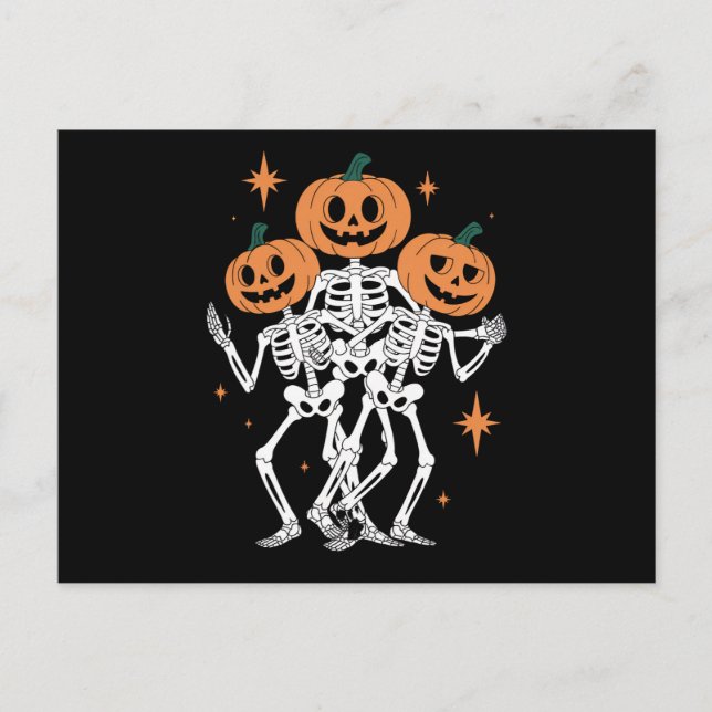 Pumpkin Skeleton Halloween Pumpkin Spooky Season  Postcard (Front)
